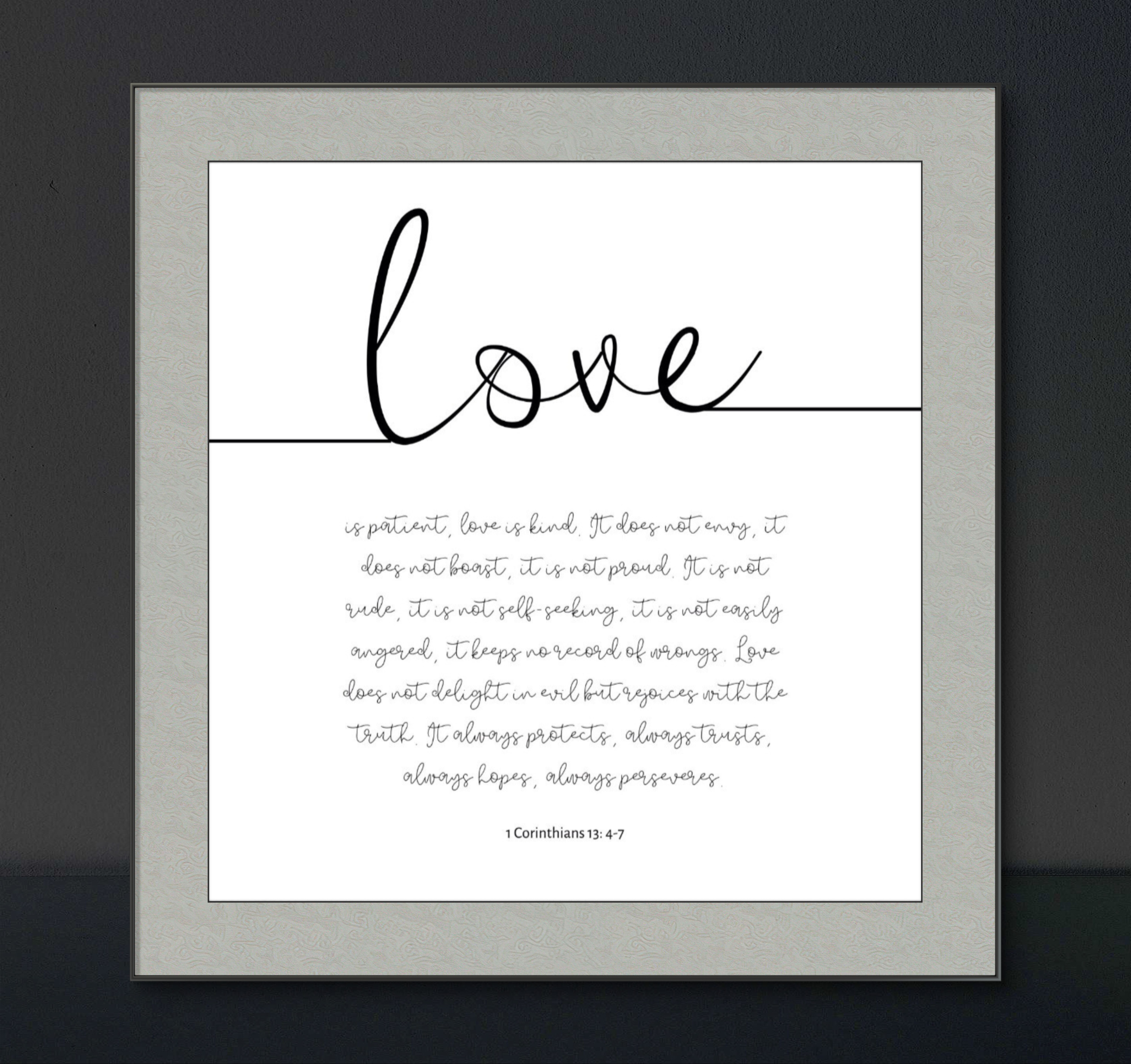 Love l’amour 1 Corinthians 13: 4-7