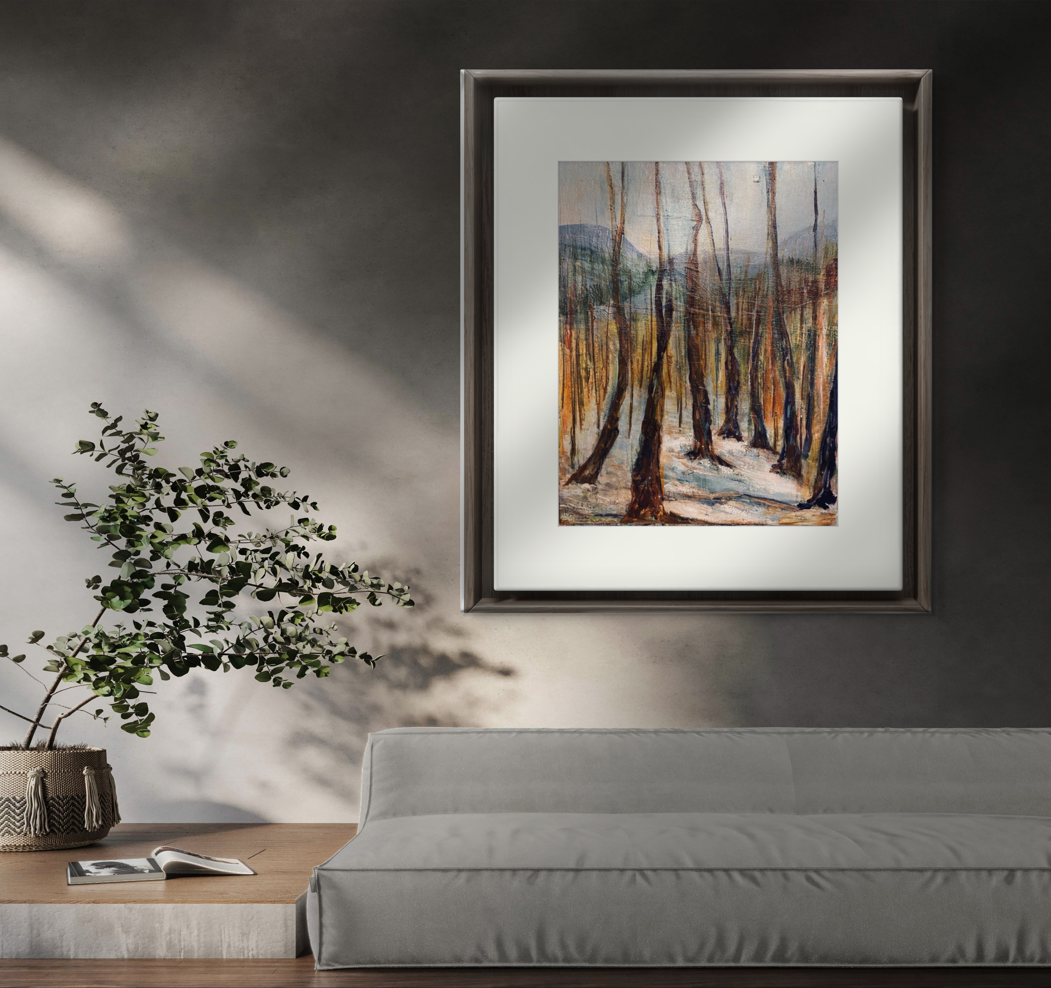 Toile de Louise Lupien paysage de montagnes