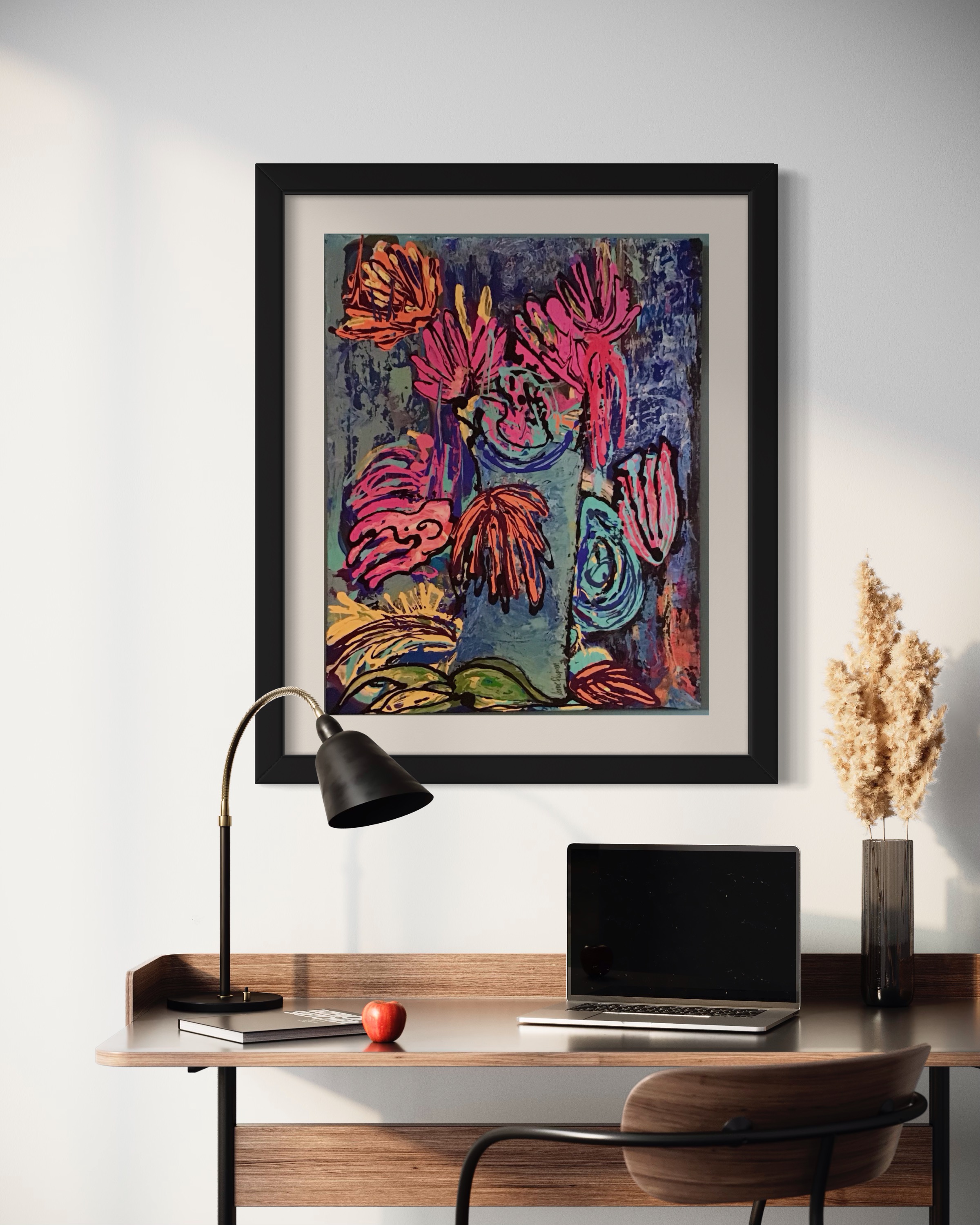 Fleurs coupées œuvre par Anne Lupien artiste de St-Odilon